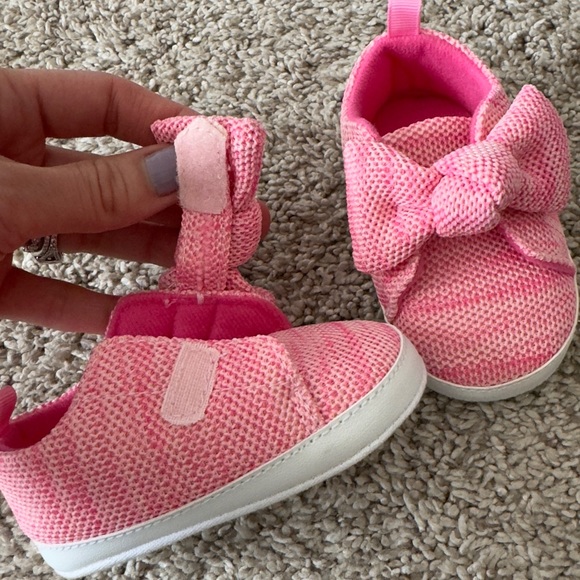 First steps baby girls soft sole pink bow booties shoes size 6-9 months - Picture 4 of 6